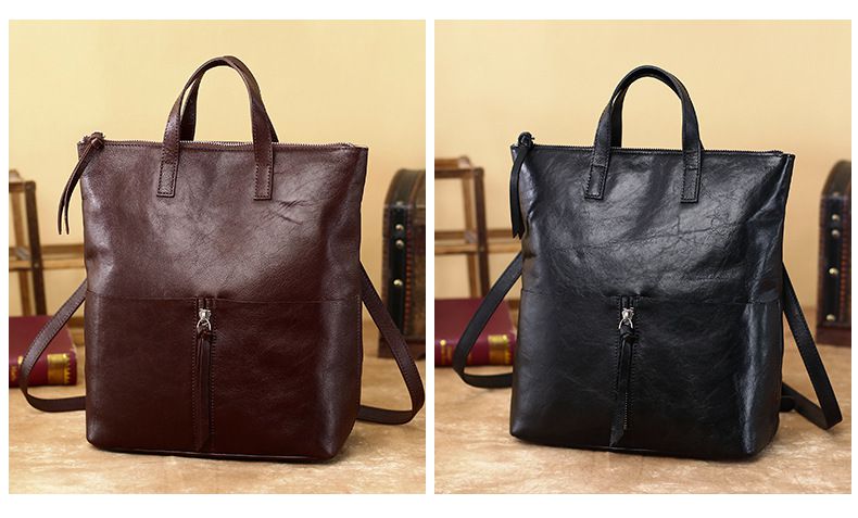 一包多用 復古後背包手提包 植鞣牛皮雙肩包 女式新款簡約背包 百搭高級感手袋推薦 真皮包包