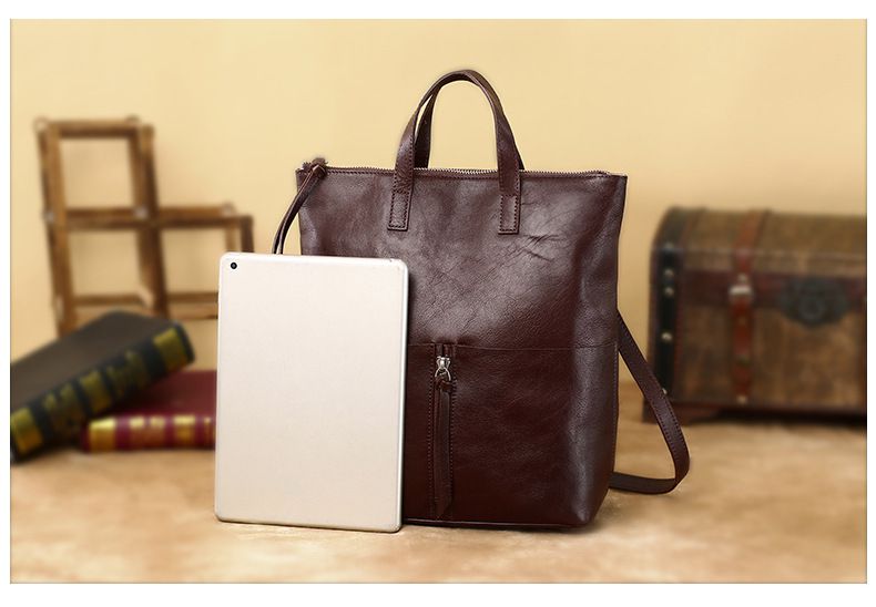 一包多用 復古後背包手提包 植鞣牛皮雙肩包 女式新款簡約背包 百搭高級感手袋推薦 真皮包包