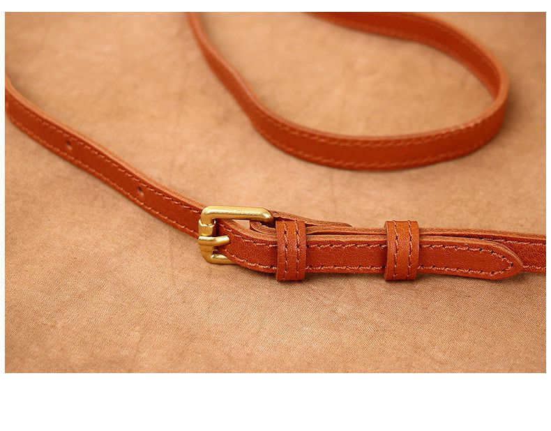 植鞣牛皮簡約復古水桶包 真皮百搭休閒單肩背包 高級感斜挎包女包斜背包推薦 真皮包包