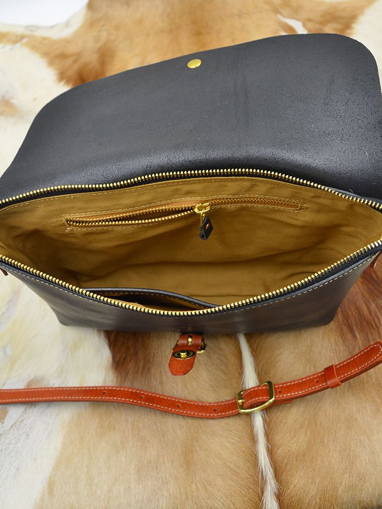 新款植鞣皮頭層牛皮手工女包 樹膏皮復古斜挎包機車包 休閑女生斜背包跨包推薦 真皮包包