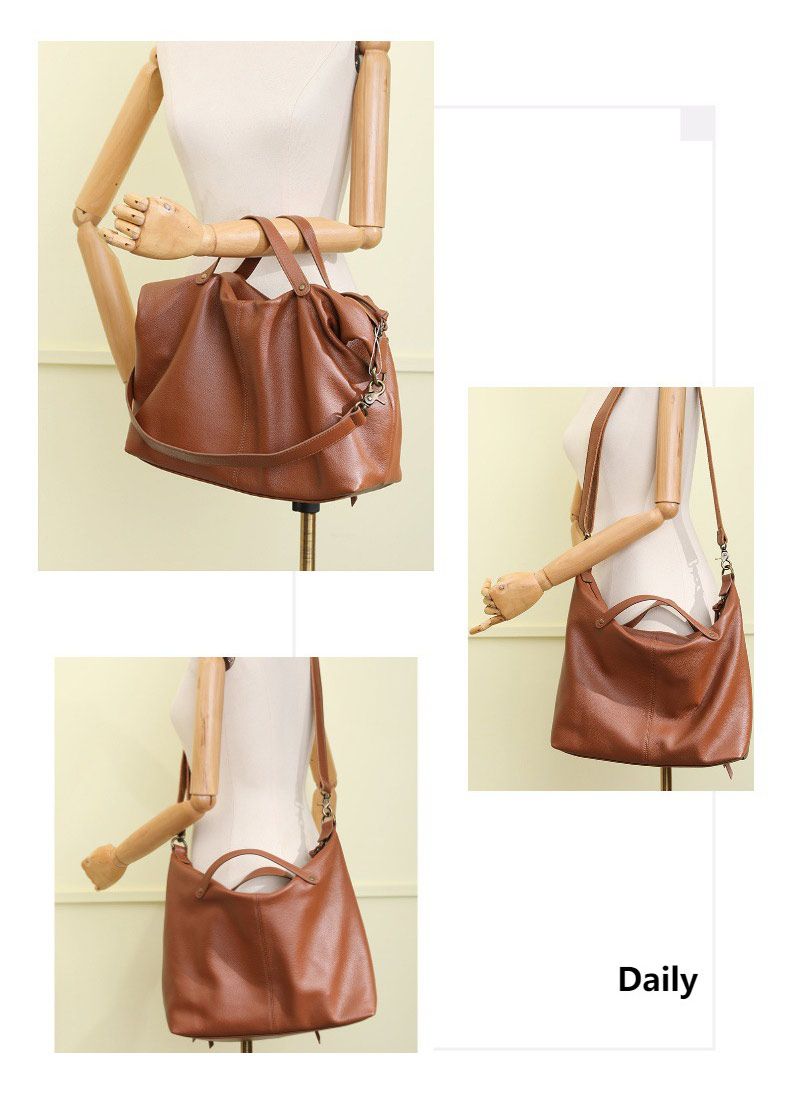 軟皮手袋 頭層牛皮大包包手提包 真皮大容量單肩斜挎包旅行包 歐美機車個性斜背包推薦 真皮包包