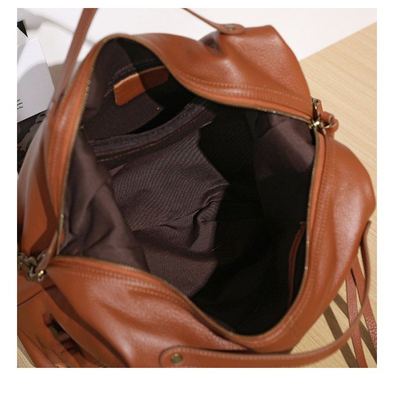 軟皮手袋 頭層牛皮大包包手提包 真皮大容量單肩斜挎包旅行包 歐美機車個性斜背包推薦 真皮包包