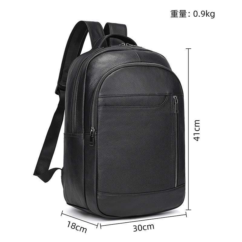 男士商務電腦背包 時尚真皮雙肩包 頭層牛皮雙肩背包 大容量筆電包新款後背包推薦  真皮包包