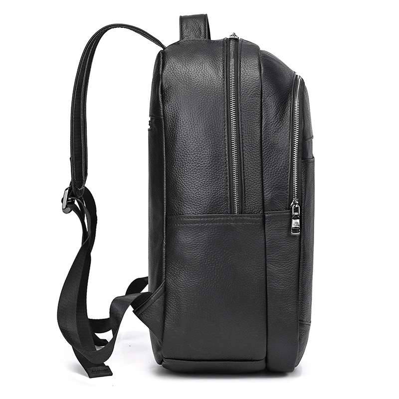 男士商務電腦背包 時尚真皮雙肩包 頭層牛皮雙肩背包 大容量筆電包新款後背包推薦  真皮包包