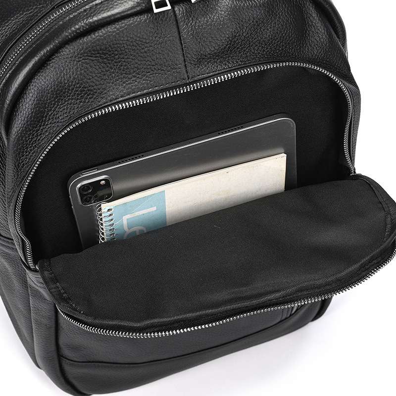 男士商務電腦背包 時尚真皮雙肩包 頭層牛皮雙肩背包 大容量筆電包新款後背包推薦  真皮包包