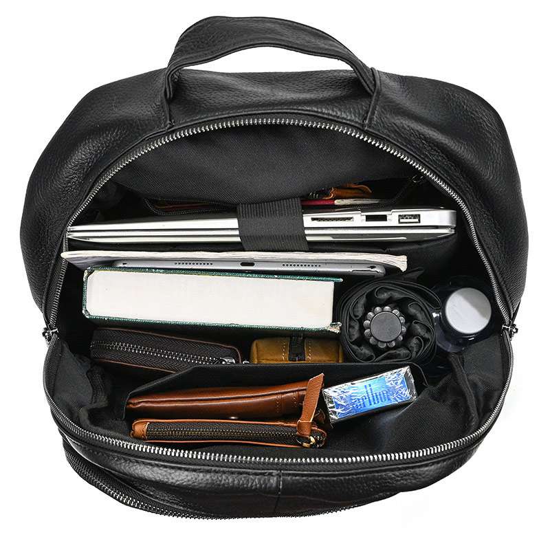 男士商務電腦背包 時尚真皮雙肩包 頭層牛皮雙肩背包 大容量筆電包新款後背包推薦  真皮包包