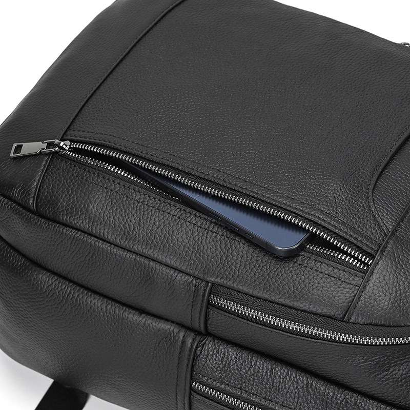 男士商務電腦背包 時尚真皮雙肩包 頭層牛皮雙肩背包 大容量筆電包新款後背包推薦  真皮包包