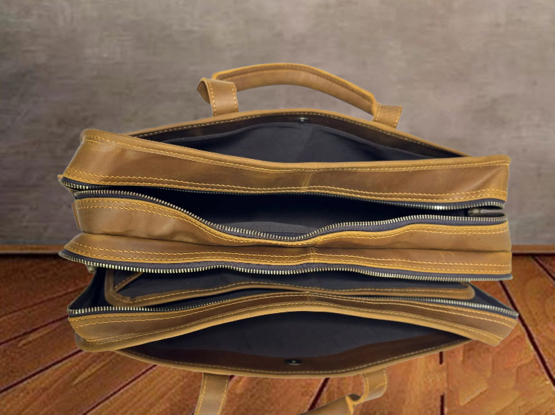 復古手工瘋馬皮公事包 植鞣皮手提包電腦包 真皮男士手提包斜挎大容量多功能商務公文包推薦