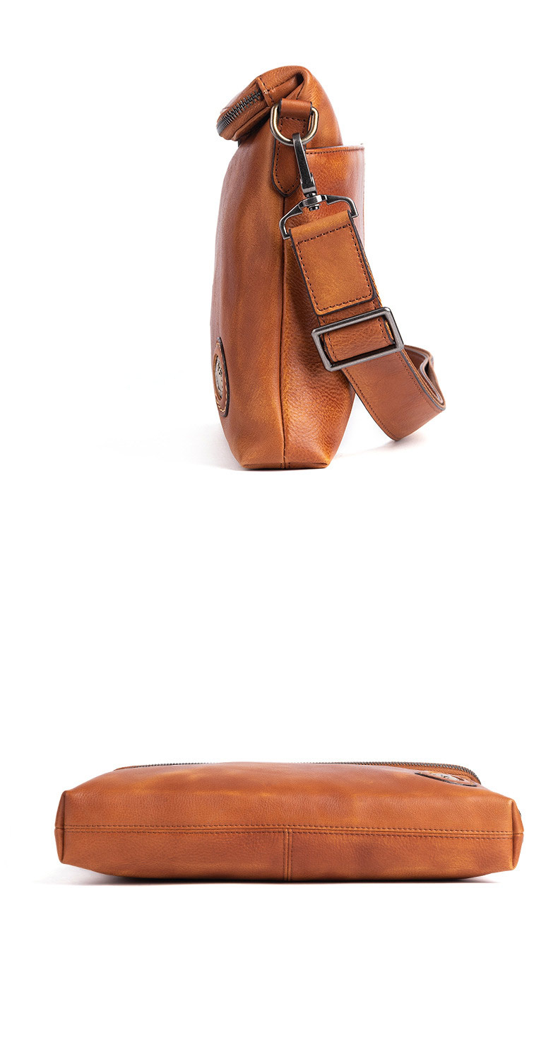 新款頭層樹膏牛皮男士商務斜挎包 植鞣皮斜背包側背包 復古男士單肩背包休閑背包推薦 真皮包包