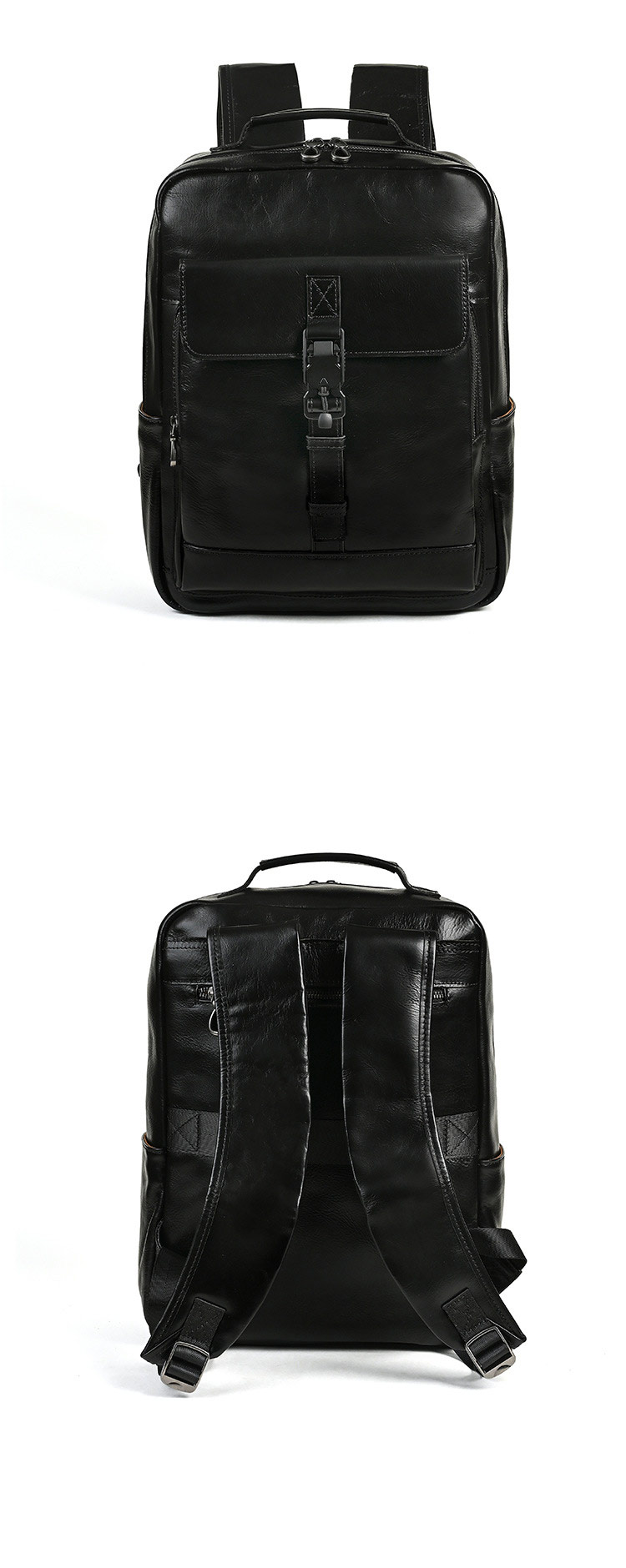 新款真皮電腦雙肩包 男款休閒旅行植鞣皮後背包 復古高級感男士雙肩背包旅行包推薦 真皮包包