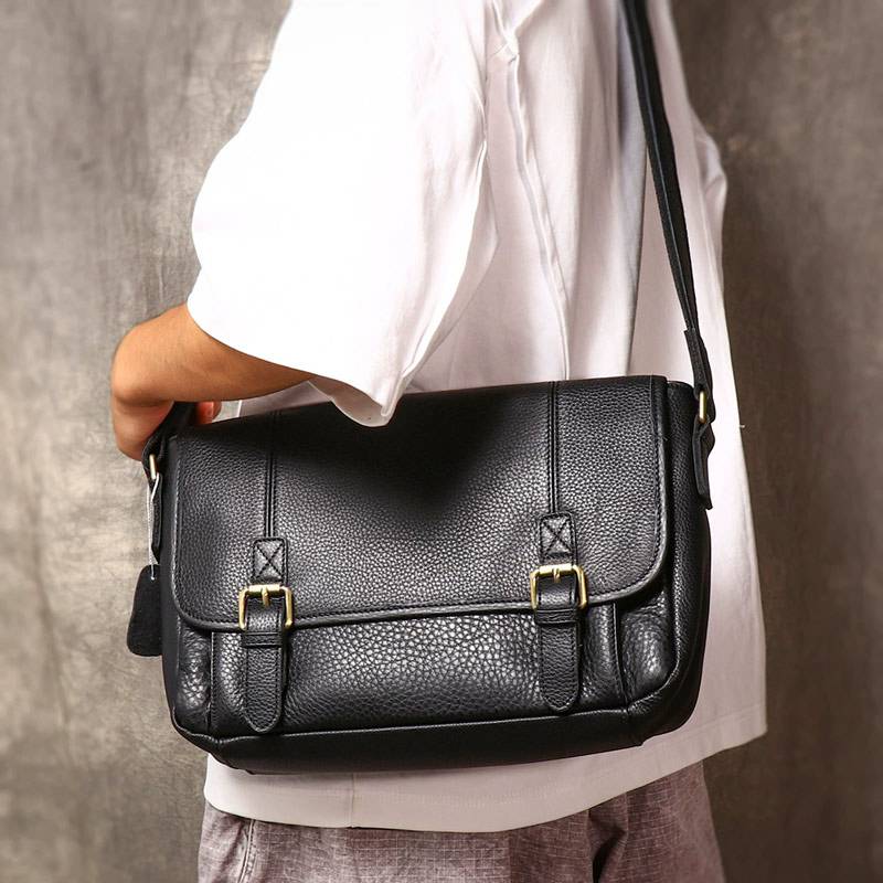 新款真皮單肩包 頭層牛皮斜挎包 大容量個性百搭郵差包 ipad包包斜背包推薦 真皮包包