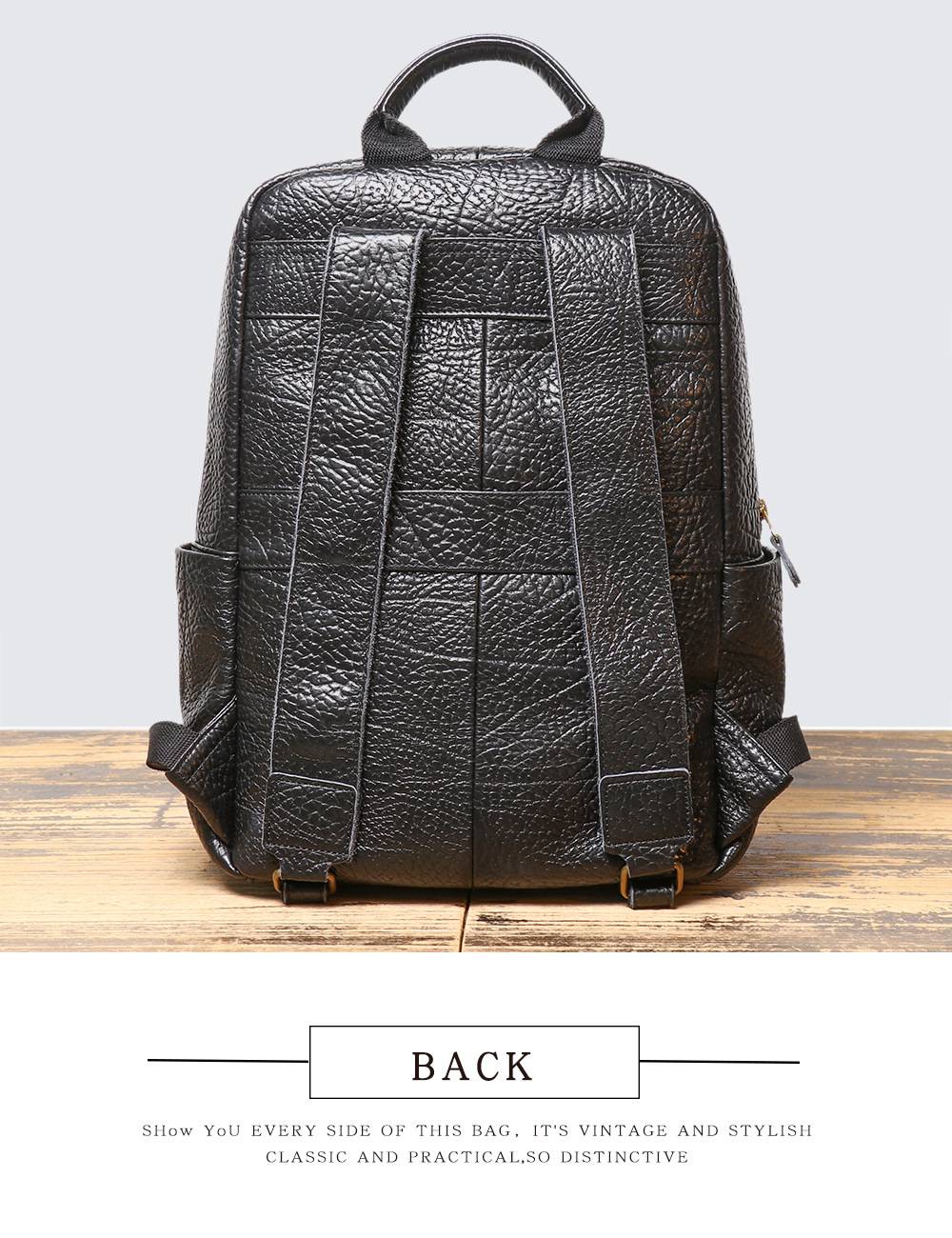 新款時尚休閒後背包 真皮雙肩包 商務旅行包電腦背包男包 15.6吋筆電背包推薦 真皮包包