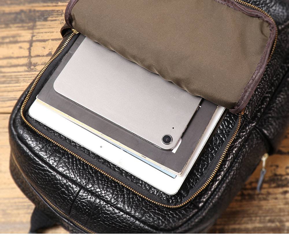 新款時尚休閒後背包 真皮雙肩包 商務旅行包電腦背包男包 15.6吋筆電背包推薦 真皮包包