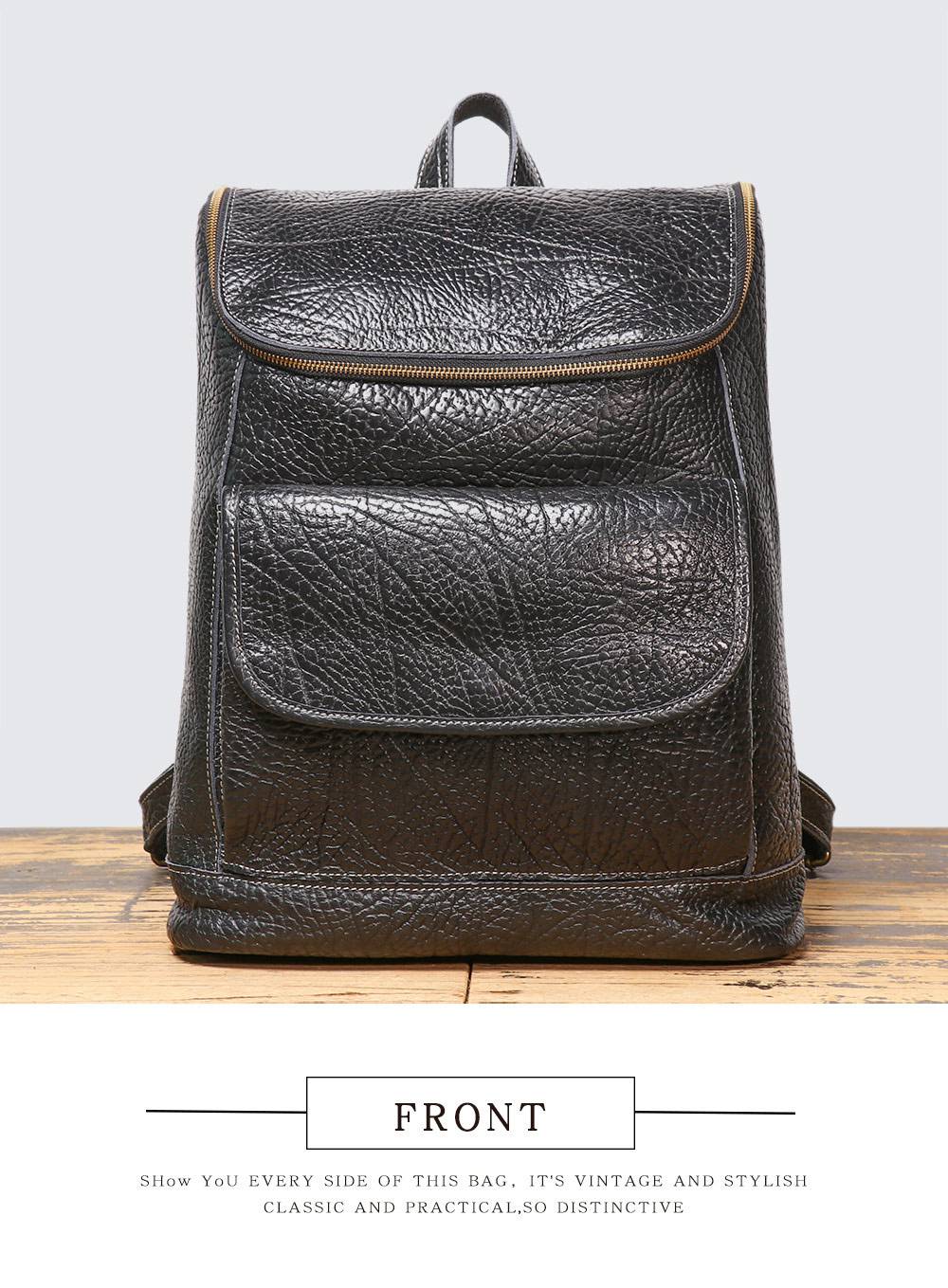 潮款男士真皮後背包 新款雙肩包 大容量頭層牛皮旅行背包 通勤多隔層電腦包推薦 真皮包包