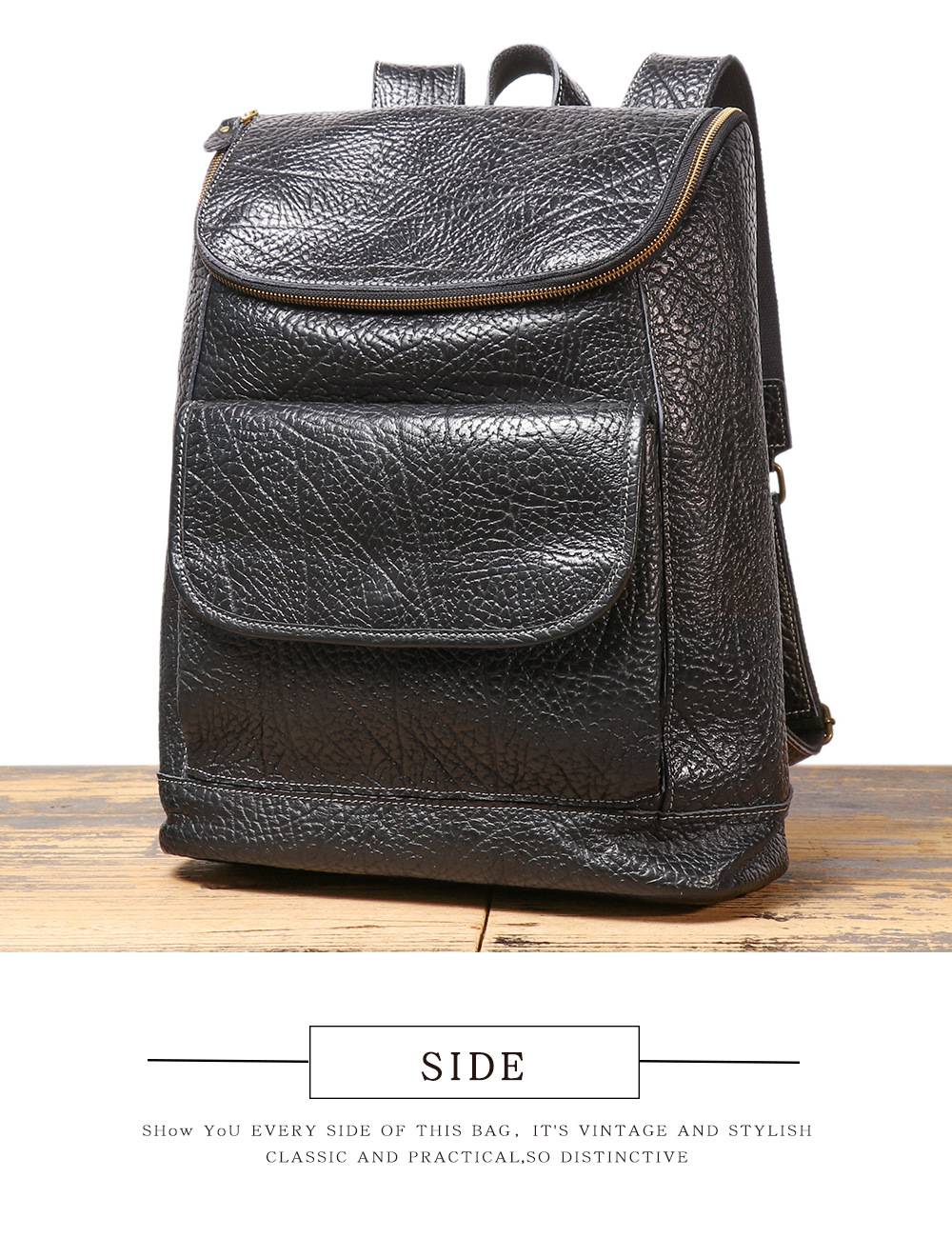 潮款男士真皮後背包 新款雙肩包 大容量頭層牛皮旅行背包 通勤多隔層電腦包推薦 真皮包包