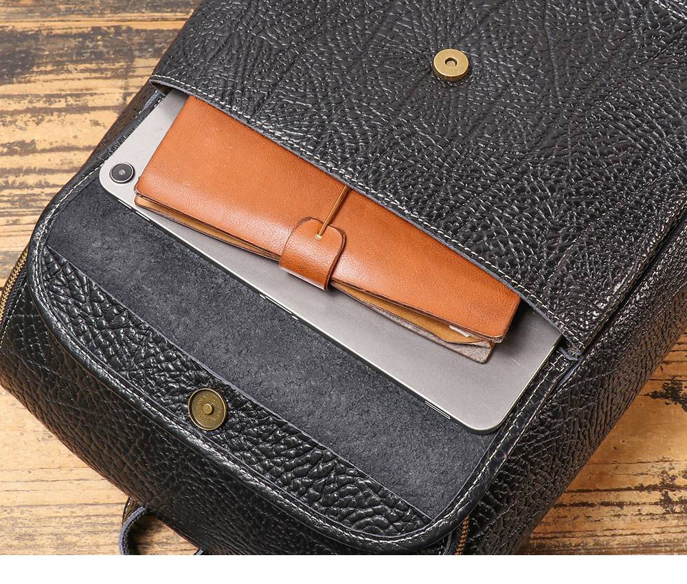 潮款男士真皮後背包 新款雙肩包 大容量頭層牛皮旅行背包 通勤多隔層電腦包推薦 真皮包包