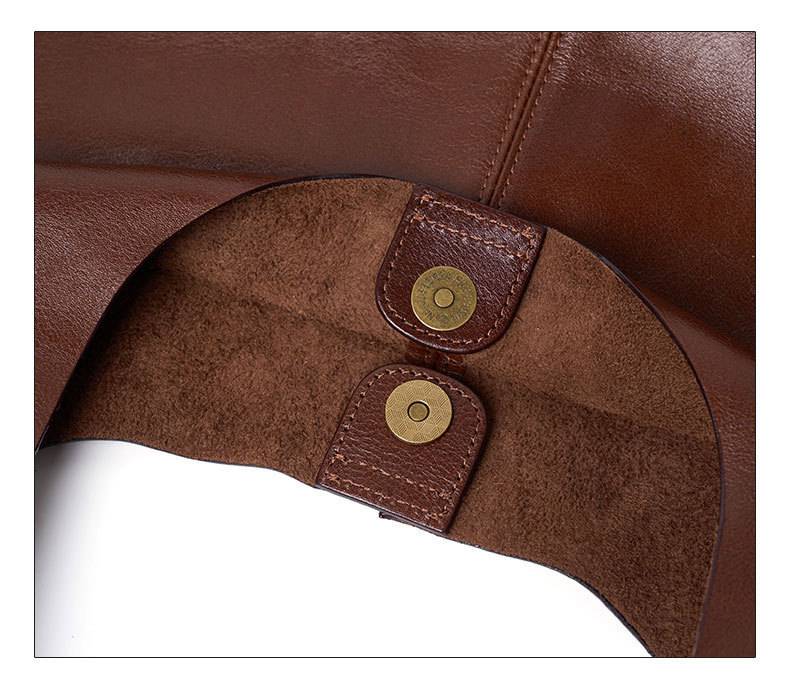 真皮腋下包 頭層樹膏植鞣牛皮托特包 時尚慵懶風大容量手袋女包 高級感單肩包推薦 真皮包包