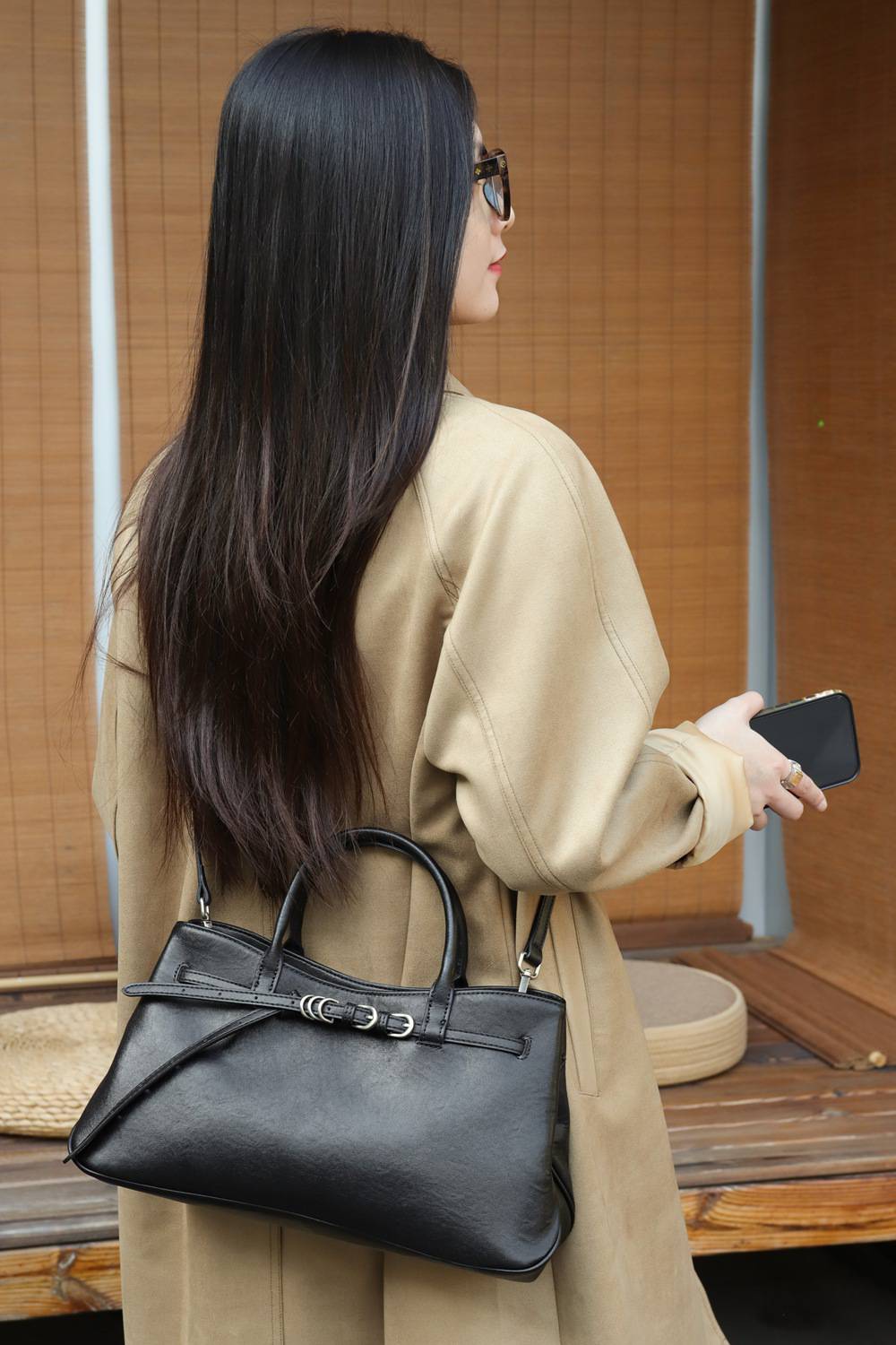 復古頭層水晶植鞣牛皮斜挎包 女生手提包 真皮大容量托特包女包包 新款單肩背包推薦斜背包 真皮包包