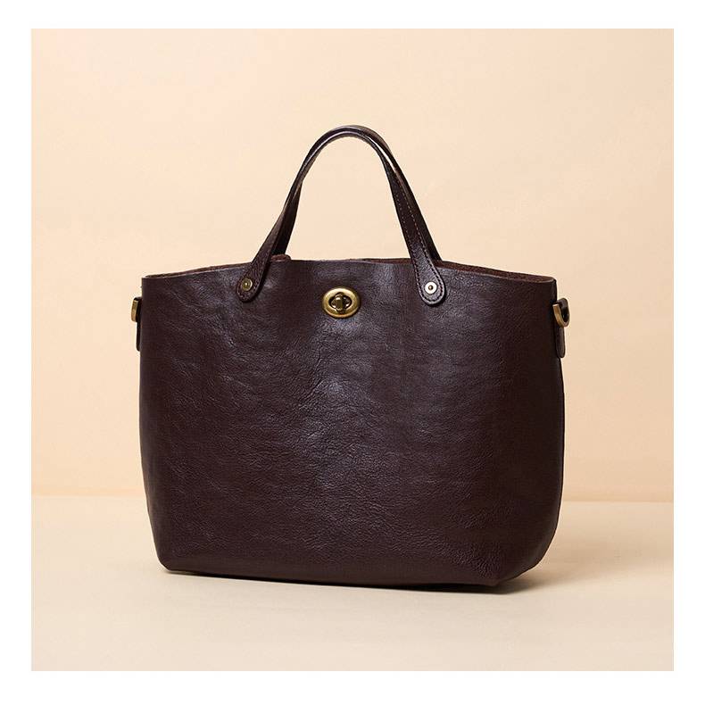 新款頭層樹膏植鞣牛皮手提包 復古時尚真皮女包斜背包 大容量手袋單肩背包 斜挎包包推薦 真皮包包