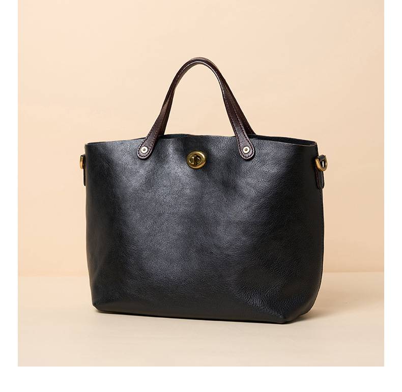 新款頭層樹膏植鞣牛皮手提包 復古時尚真皮女包斜背包 大容量手袋單肩背包 斜挎包包推薦 真皮包包