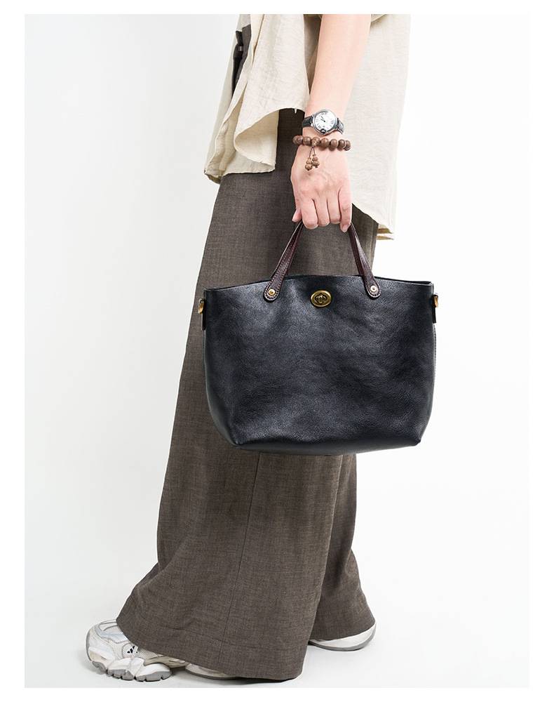 新款頭層樹膏植鞣牛皮手提包 復古時尚真皮女包斜背包 大容量手袋單肩背包 斜挎包包推薦 真皮包包