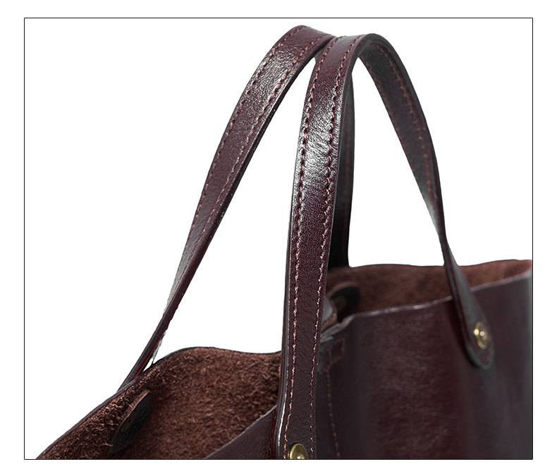 新款頭層樹膏植鞣牛皮手提包 復古時尚真皮女包斜背包 大容量手袋單肩背包 斜挎包包推薦 真皮包包