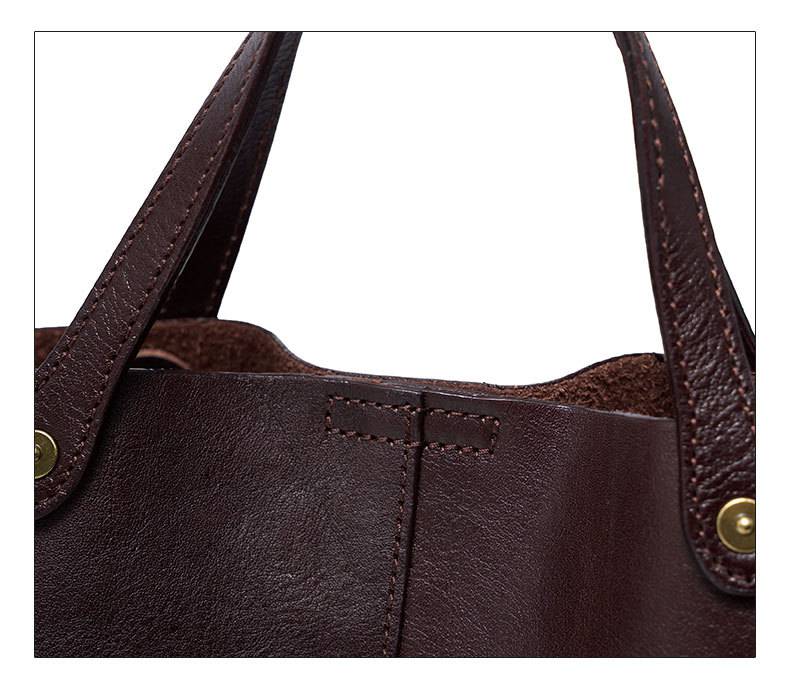 新款頭層樹膏植鞣牛皮手提包 復古時尚真皮女包斜背包 大容量手袋單肩背包 斜挎包包推薦 真皮包包