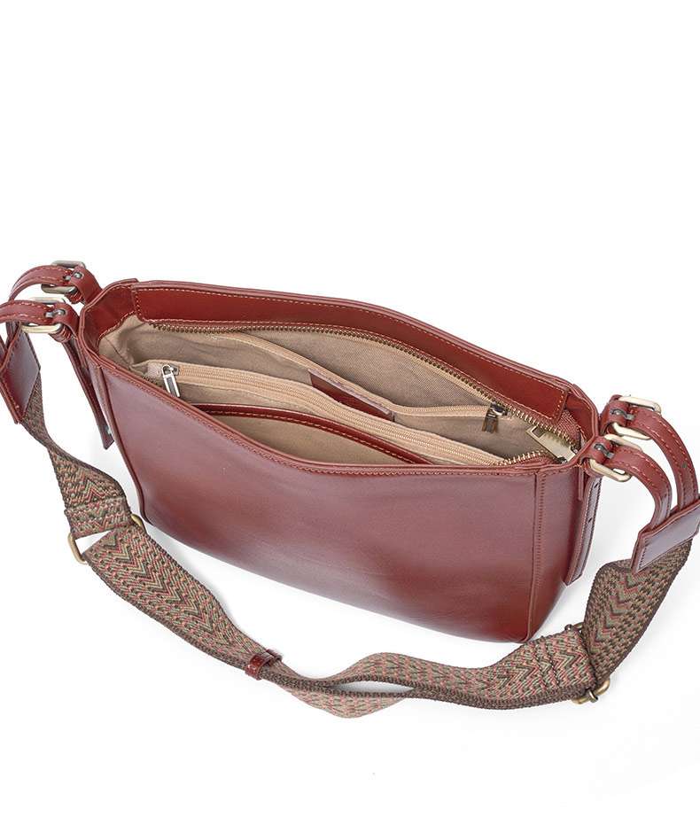 新款復古植鞣牛皮水桶包 女士潮流斜挎單肩包 真皮女包 女生頭層牛皮斜背包推薦 真皮包包