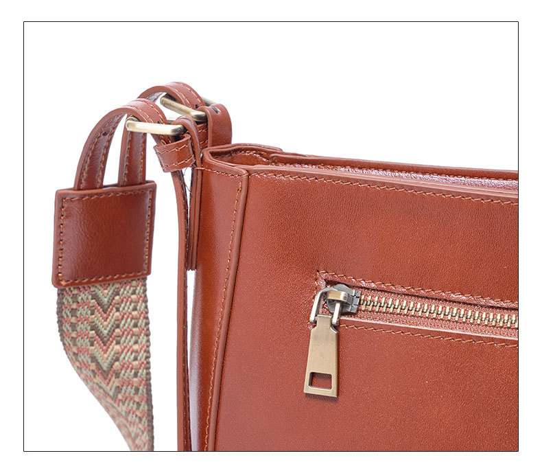 新款復古植鞣牛皮水桶包 女士潮流斜挎單肩包 真皮女包 女生頭層牛皮斜背包推薦 真皮包包