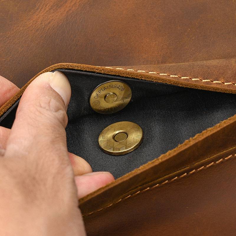 新款男士大容量雙拉鏈主袋公文包 17吋電腦包 真皮手提包 瘋馬皮斜背包 頭層牛皮多用途旅行包推薦 真皮包包