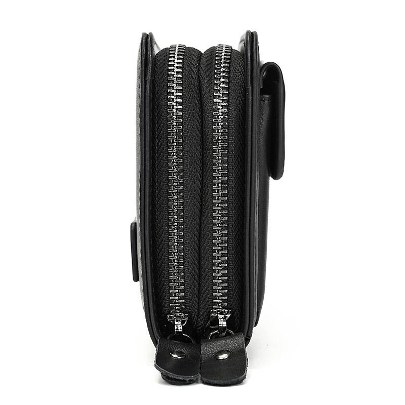 新款商務錢包 帶手帶大容量男士手拿包 瘋馬皮復古手抓包 頭層牛皮手機包錢夾皮夾推薦 真皮包包