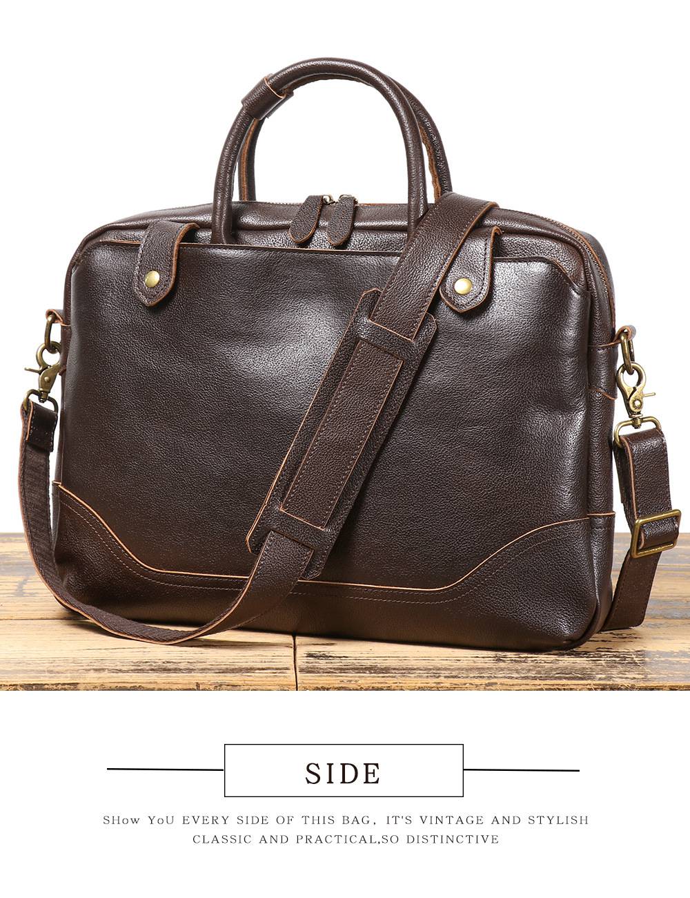 熱款男士公文包商務電腦包 新款精緻高級感頭層牛皮手提包 真皮公事包單肩斜挎包推薦 真皮包包