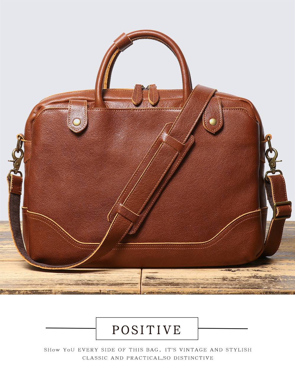 熱款男士公文包商務電腦包 新款精緻高級感頭層牛皮手提包 真皮公事包單肩斜挎包推薦 真皮包包