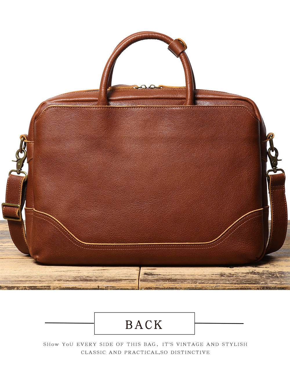 熱款男士公文包商務電腦包 新款精緻高級感頭層牛皮手提包 真皮公事包單肩斜挎包推薦 真皮包包