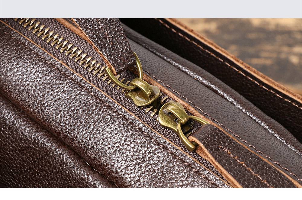 熱款男士公文包商務電腦包 新款精緻高級感頭層牛皮手提包 真皮公事包單肩斜挎包推薦 真皮包包