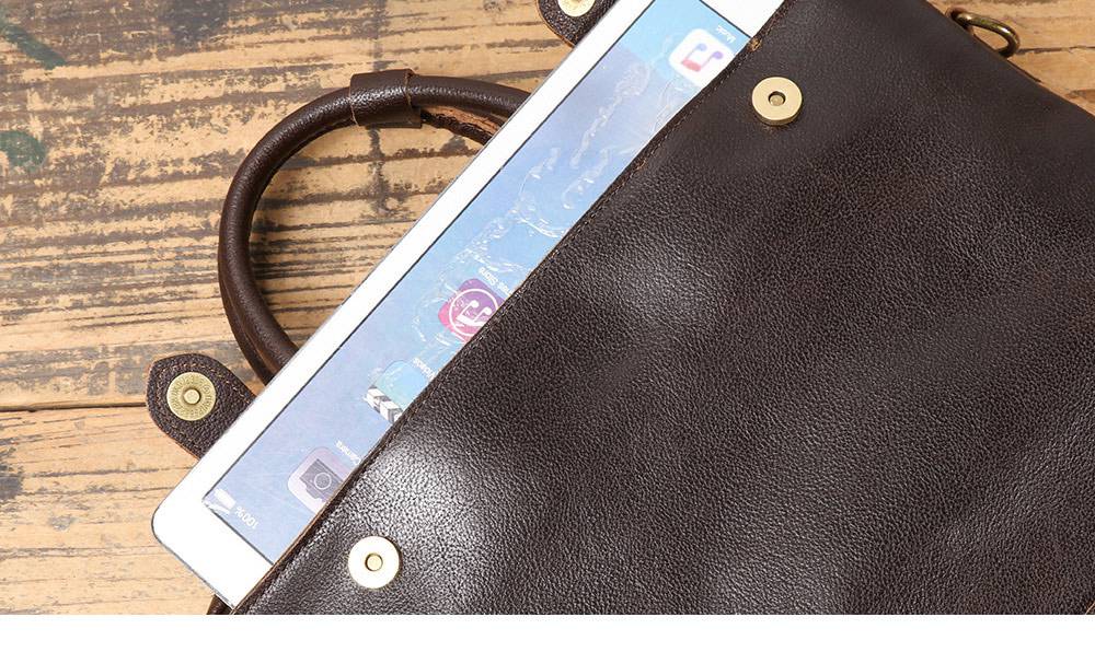 熱款男士公文包商務電腦包 新款精緻高級感頭層牛皮手提包 真皮公事包單肩斜挎包推薦 真皮包包