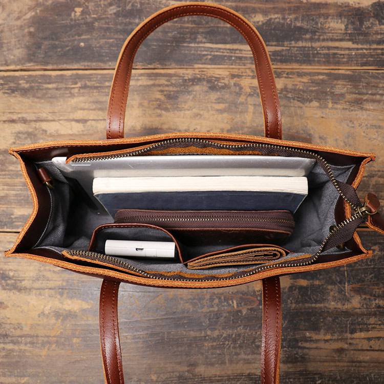 新款真皮手提包女包 頭層牛皮單肩包托特包 簡約百搭女士方包ipad包包手袋推薦  真皮包包