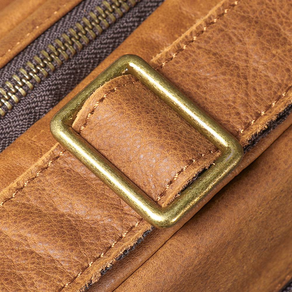 新款歐美復古磨砂皮斜背包 男士真皮單肩包斜挎背包 頭層牛皮郵差包 時尚百搭小方包推薦  真皮包包