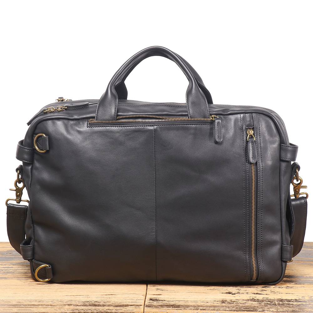 新款多功能後背包手提包 頭層牛皮電腦包 高級感男士雙肩背包 真皮斜背包 旅遊商務單肩斜挎包推薦 真皮包包