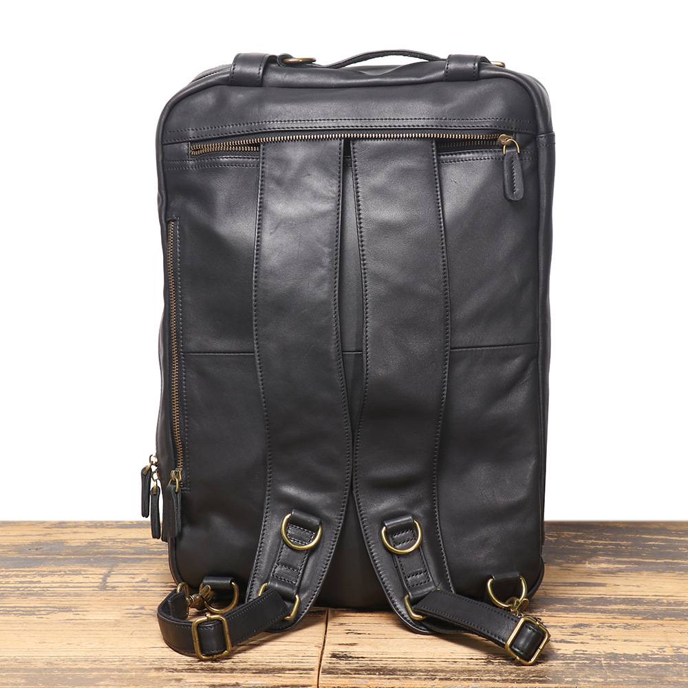 新款多功能後背包手提包 頭層牛皮電腦包 高級感男士雙肩背包 真皮斜背包 旅遊商務單肩斜挎包推薦 真皮包包