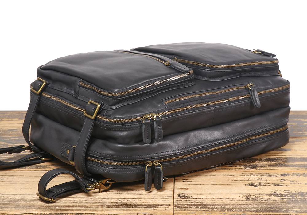 新款多功能後背包手提包 頭層牛皮電腦包 高級感男士雙肩背包 真皮斜背包 旅遊商務單肩斜挎包推薦 真皮包包