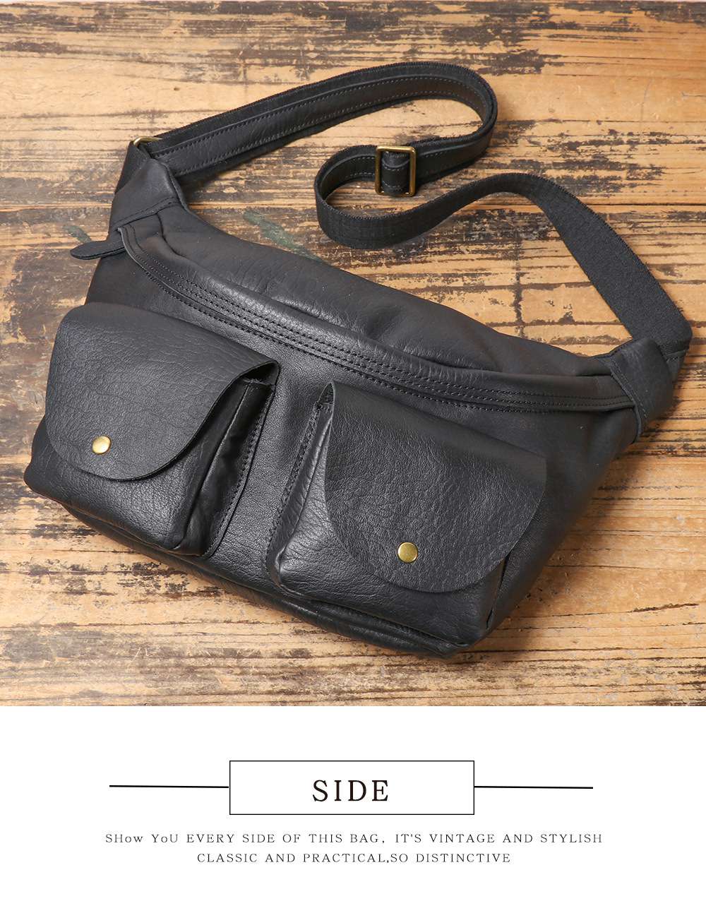 爆款高級創意時尚背包 新款頭層牛皮騎行包 多功能旅行便捷斜挎胸包肩背包 斜背包推薦 真皮包包