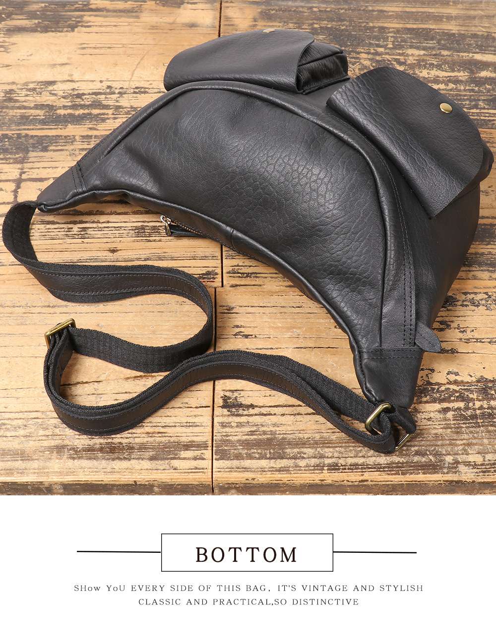 爆款高級創意時尚背包 新款頭層牛皮騎行包 多功能旅行便捷斜挎胸包肩背包 斜背包推薦 真皮包包
