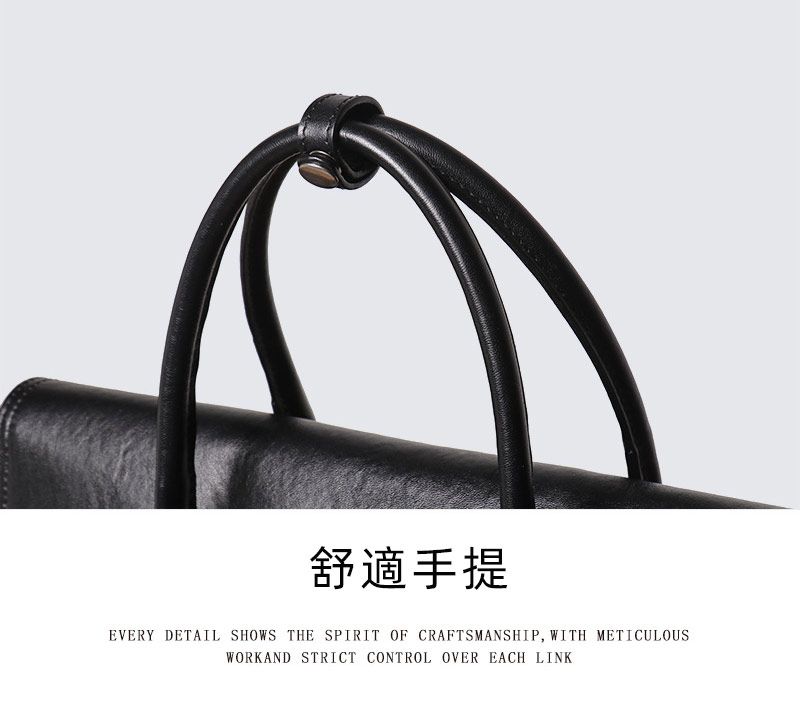 新款男士真皮商務公事包 頭層牛皮穿拉杆箱包出差公文包筆電包 大容量手提包電腦包推薦 真皮包包