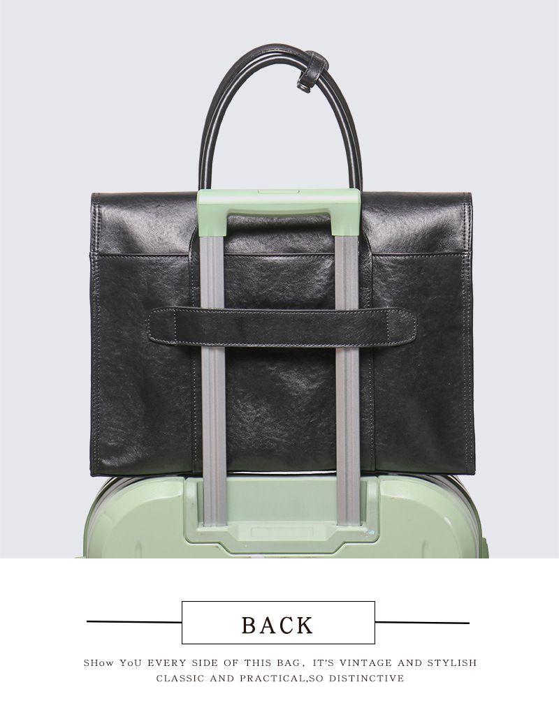 新款男士真皮商務公事包 頭層牛皮穿拉杆箱包出差公文包筆電包 大容量手提包電腦包推薦 真皮包包