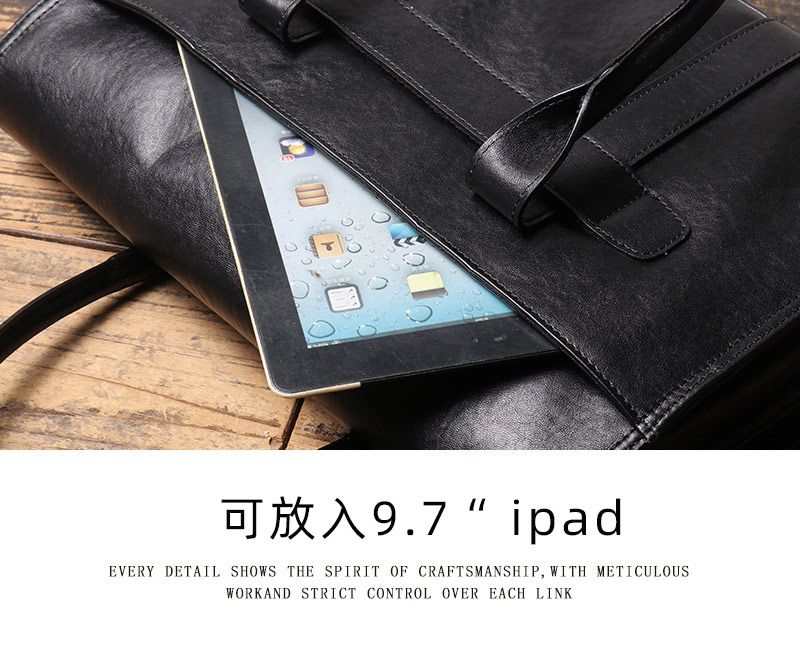 新款男士真皮商務公事包 頭層牛皮穿拉杆箱包出差公文包筆電包 大容量手提包電腦包推薦 真皮包包