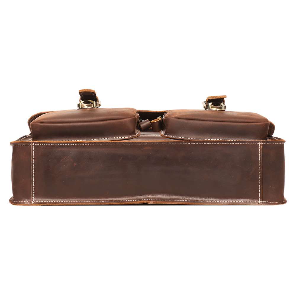 熱銷男士真皮手提包公文包 瘋馬皮出差電腦包 商務通勤公事包單肩背包斜挎包推薦 真皮包包