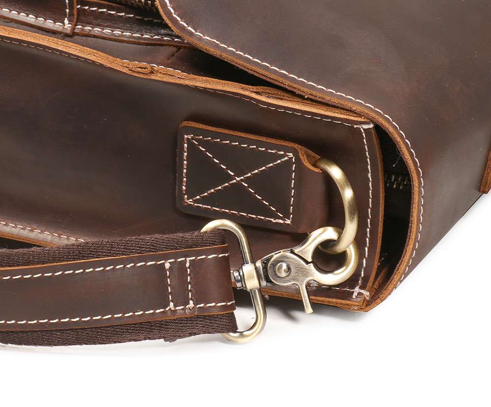 熱銷男士真皮手提包公文包 瘋馬皮出差電腦包 商務通勤公事包單肩背包斜挎包推薦 真皮包包