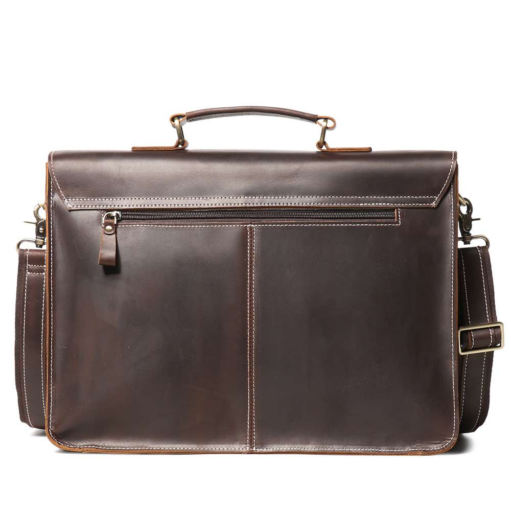 熱銷男士真皮手提包公文包 瘋馬皮出差電腦包 商務通勤公事包單肩背包斜挎包推薦 真皮包包