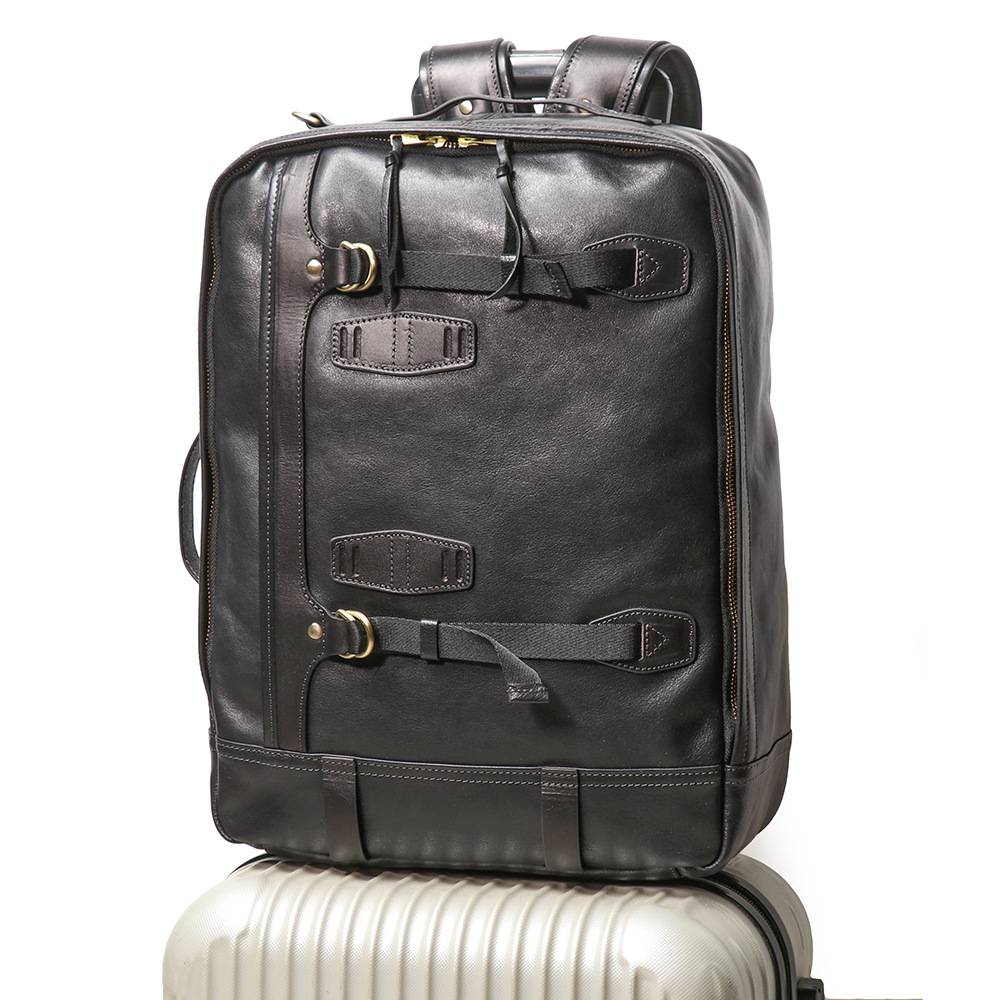 歐美復古男式真皮出差旅行背包後背包 多功能頭層牛皮新款手提電腦包 穿拉杆箱旅行包推薦 真皮包包